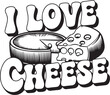 © DesignHome420 - I love cheese, Little mouse with cheese on grey background