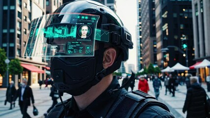 Leinwandbilder - Innovative technology captures modern urban life with immersive augmented reality experience