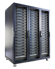 Wall Mural - server rack with servers isolated on white background