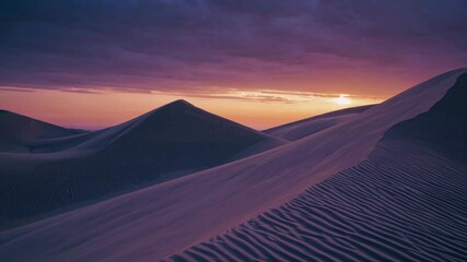 Aufkleber - Captivating sunset over serene sand dunes highlighting the beauty of nature at twilight
