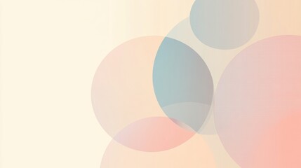Poster - Abstract geometric design featuring circles and lines in pastel tones with mock up space for text or branding. Generative AI