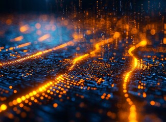 Abstract technology background involving programming code and computer scripting for software developers