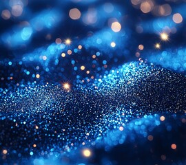 Wall Mural - a blue abstract bokeh glitter background perfect for christmas and valentine's