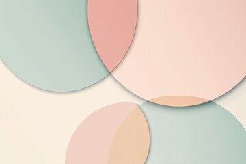 Poster - Abstract minimalist design featuring pastel circles and lines with ample copy space for personalized text. Generative AI