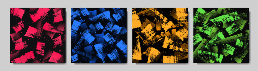 Canvas Print - vector illustration. dynamic background collection. vibrant color paint brush stroke background. des