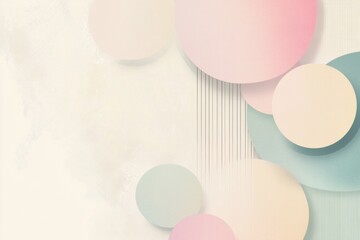 Leinwandbilder - Abstract geometric design with circles and lines in soft tones for text placement and creative mockup designs. Generative AI