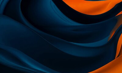 Wall Mural - Abstract Flow: A mesmerizing abstract background featuring flowing blue and orange shapes, evoking a sense of movement and dynamism.  