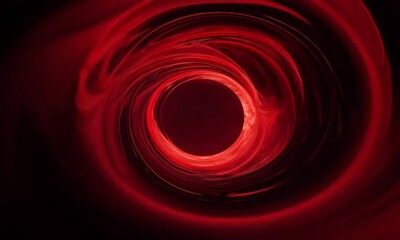 Wall Mural - Into the Vortex: Abstract red swirl with an ominous black center, symbolizing the unknown and the power of the unseen. A captivating digital art piece for design and branding. 