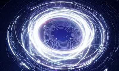 Wall Mural - Cosmic Vortex of Light: Abstract swirling energy, glowing with vibrant light trails, creates a mesmerizing cosmic vortex. Perfect for science fiction, technology, or mystical themes.