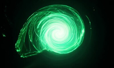Wall Mural - Celestial Vortex: Emerald Swirl of Light 