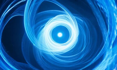 Wall Mural - Celestial Vortex: Abstract swirling blue energy with a bright core, evoking feelings of cosmic mystery and ethereal beauty. Perfect for science fiction, fantasy, or spiritual themes. 