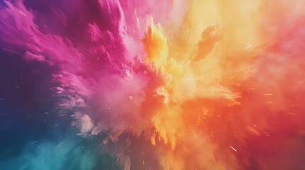 Aufkleber - Vibrant abstract explosion of colors with ample space for text and creative designs. Generative AI