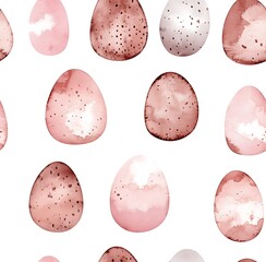 Canvas Print - Watercolor Easter egg seamless pattern, in shades of blush pink, beige