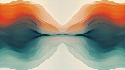 Poster - Abstract fractal patterns with vibrant colors creating a serene atmosphere and copy space for text placement. Generative AI