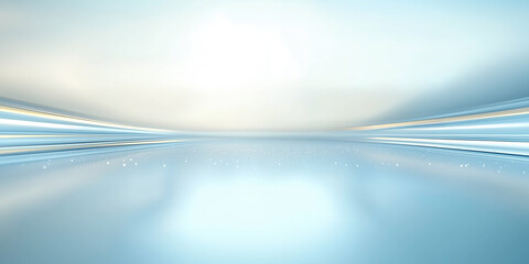 Wall Mural - futuristic abstract motion blur with blue color, glow warm light ray in perspective view. soft smoot