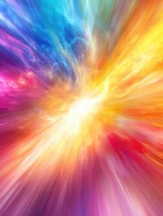 Poster - Vibrant explosion of colors creating a dynamic backdrop with ample copy space for text. Generative AI