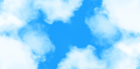 Wall Mural - Gradient light white sky background with fluffy clouds .Nature landscape in environment day horizon skyline view .cloudy in sunshine calm bright winter air background.