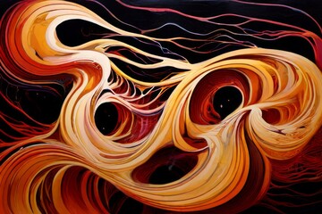 Wall Mural - 99 flowing lines abstract lines swirling and connecting the teac