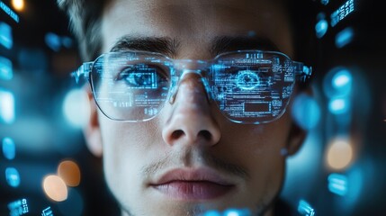 A man using a chatbot to obtain information about the future