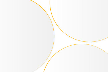 Abstract gold circles on white background