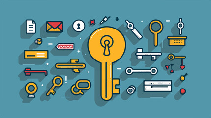 Key to Success Flat Icon for Apps and Websites