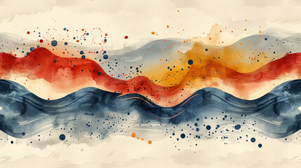 Wall Mural - vibrant abstract watercolor waves flowing in harmony