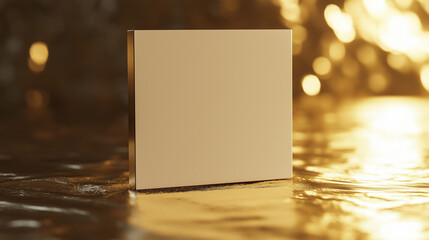 square   blank  gold  photo   isolated on 3 d gold background