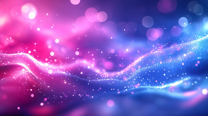Wall Mural - futuristic abstract background in blue and pink tones. bright neon rays and glowing lines. bokeh eff