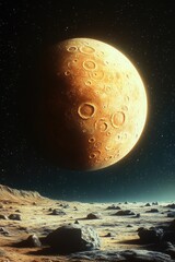 Canvas Print - a planet with a moon in the background