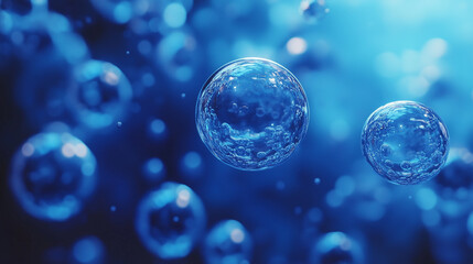 Wall Mural - abstract blue background. blue spheres.