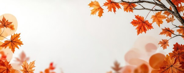 Sticker - Maple tree abstract background concept. Vibrant autumn leaves with a soft white background, capturing the essence of fall.