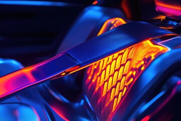 Wall Mural - close-up view of a car seat belt with buckle and strap