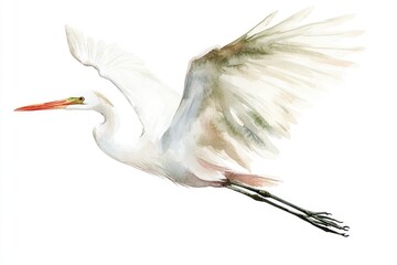 Wall Mural - A close-up shot of a white bird with a distinctive long beak, photographed in a studio setting