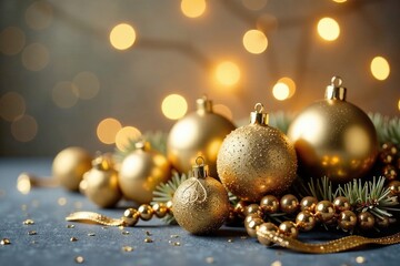 golden ornaments and silver garlands intertwined, ornaments, bokeh, twinkling