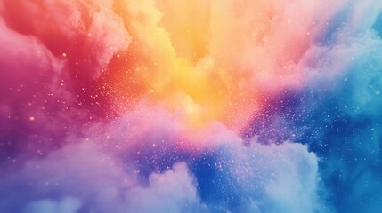 Poster - Vibrant explosion of colors creating a dynamic abstract background with space for text and design elements. Generative AI