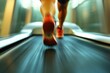 © Dream maker - Runner in motion on treadmill focusing on cardio workout in gym during early morning hours