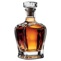 Wall Mural - Elegant glass decanter with amber liquid on a transparent background, embodying luxury and refinement.
