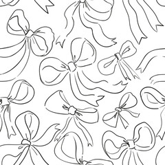 Fototapete - Beautiful Bows holiday design pattern seamless Vector Illustration