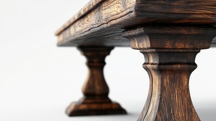 Poster - Rustic Wooden Table isolated white background
