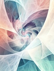 Poster - Intricate abstract fractal design featuring gentle swirls and gradients suitable for text placement. Generative AI