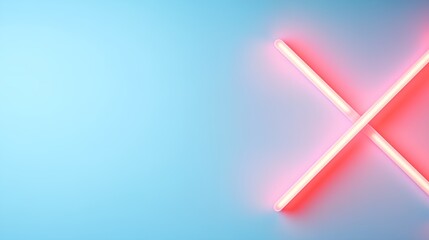 Canvas Print - blue background with two red x's