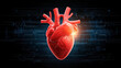 © JCreative - Realistic heart illustration glowing in vibrant medical environment