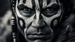 © Metthaisonk - Close-up of person with intricate tribal face paint and intense look.