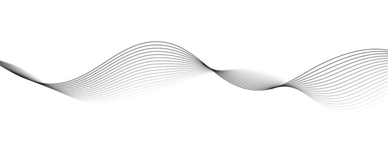 Poster - abstract simple black white blend wave line design can be used background.
