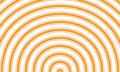 Wall Mural - abstract simple decorative orange thin and thick circle line pattern.