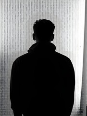 Wall Mural - black silhouette of a man without background