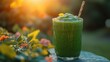 © Diegeme - Refreshing Green Smoothie in Morning Sunlight