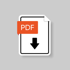 Fototapete - Download button icon. Upload icon. Down arrow bottom side symbol. Click here button. Save cloud icon push button for UI UX, website, mobile application. Download pdf file button