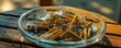 © wijayanto - Glass cigarette ashtray on living room table