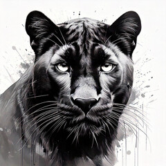 Wall Mural - artistic brushstroke panther